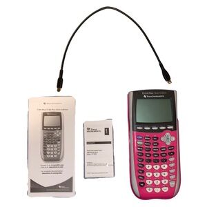 TI-84 Plus Silver Edition Pink Graphing Calculator w/ Charger & Manual